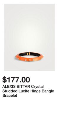 ALEXIS BITTAR Crystal Studded Lucite Hinge Bangle Bracelet