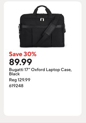 Bugatti 17" Oxford Laptop Case, Black