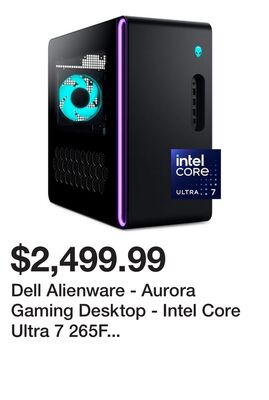 Dell Alienware - Aurora Gaming Desktop - Intel Core Ultra 7 265F 2025 - 32GB Memory - NVIDIA GeForce RTX 5060 Ti 8GB - 1TB Storage - Black