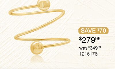 10K Yellow Gold Corkscrew Ball Ring