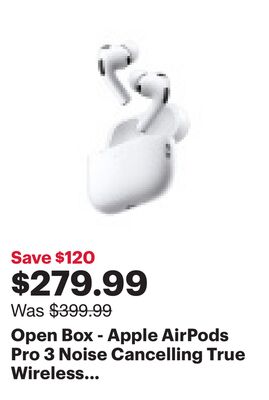 Open Box - Apple AirPods Pro 3 Noise Cancelling True Wireless Earbuds with MagSafe Charging Case