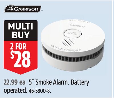 Garrison 5˝ Smoke Alarm.