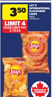 LAY'S INTERNATIONAL FLAVOURED CHIPS, 200 G