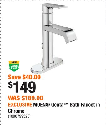 EXCLUSIVE MOEN® Genta™ Bath Faucet in Chrome