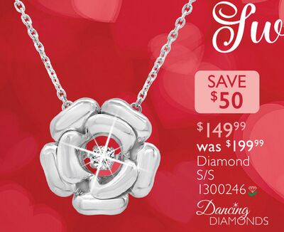 New Brilliance Lab Grown Dancing Diamond Rose Pendant in Sterling Silver