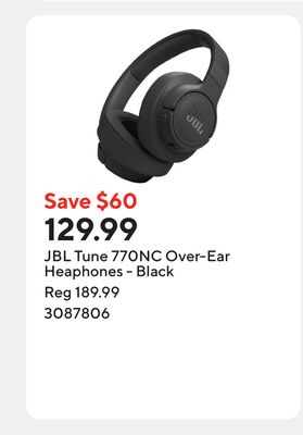 JBL Tune 770NC Over-Ear Heaphones - Black