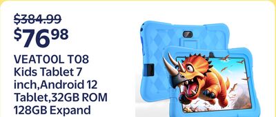 VEAT00L T08 Kids Tablet 7 inch,Android 12 Tablet,32GB ROM 128GB Expand