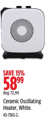 NOMA Ceramic Oscillating Heater, White