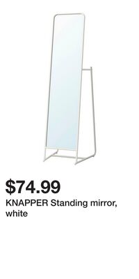 KNAPPER Standing mirror, white