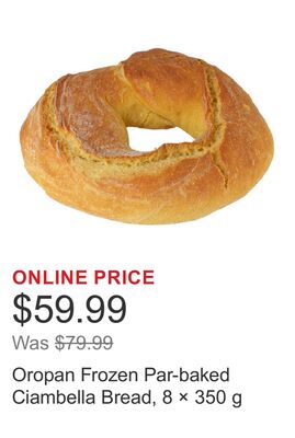 Oropan Frozen Par-baked Ciambella Bread, 8 × 350 g