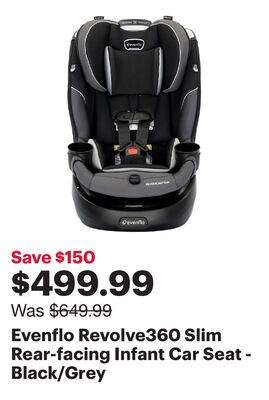 Evenflo Revolve360 Slim Rear-facing Infant Car Seat - Black/Grey