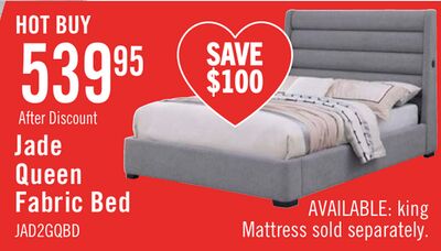 Jade Upholstered Platform Bed with USB Ports in Grey Fabric - Queen Size