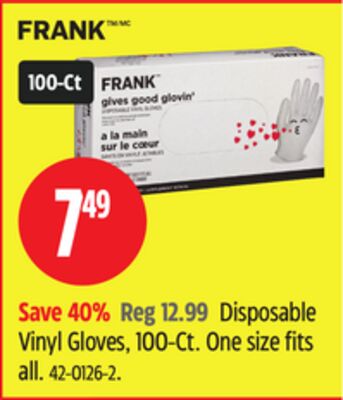 Frank Disposable Vinyl Gloves