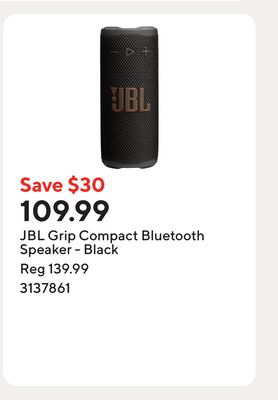 JBL Grip Compact Bluetooth Speaker - Black
