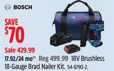 Bosch 18V Brushless 18-Gauge Brad Nailer Kit