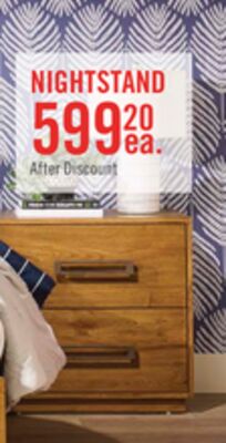 Scott Living Henri Bedside 2-Drawer Nightstand with USB Ports, 26"W x 26"H, Wood - Brown