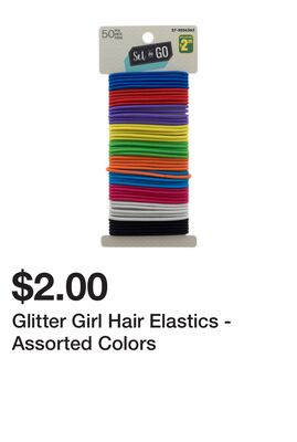 Glitter Girl Hair Elastics - Assorted Colors