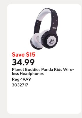 Planet Buddies Panda Kids Wireless Headphones