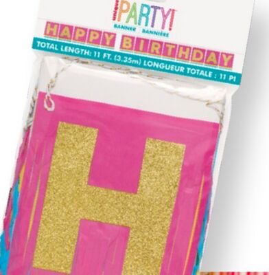 Tissue Fringed' Happy Birthday' Banner
