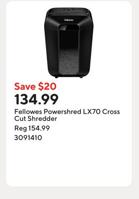 Fellowes Powershred LX70 Cross Cut Shredder
