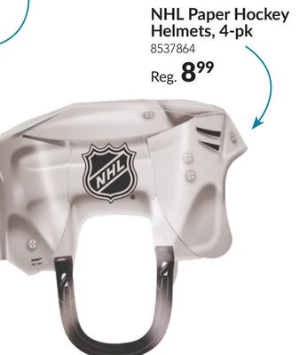 National Hockey League NHL Paper Hockey Helmets, Black/White, One Size, 4-pk, Wearable Favours for Sports