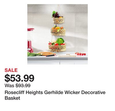 Rosecliff Heights Gerhilde Wicker Decorative Basket