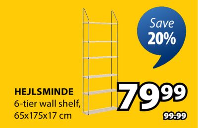 HEJLSMINDE 6-tier wall shelf