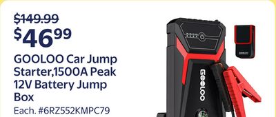 GOOLOO Car Jump Starter,1500A Peak 12V Battery Jump Box