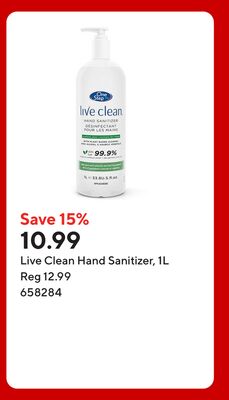 Live Clean Hand Sanitizer, 1L