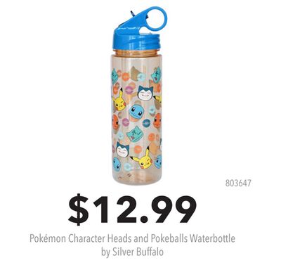 Pokémon Character Heads and Pokeballs Waterbottle by Silver Buffalo