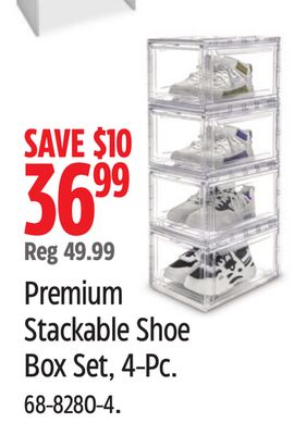Premium Stackable Shoe Box Set, 4-Pc.