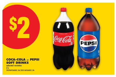COCA-COLA OR PEPSI SOFT DRINKS, 2 L