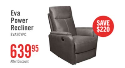 Eva 29.5" Faux Suede Power Reclining Chair - Dark Grey