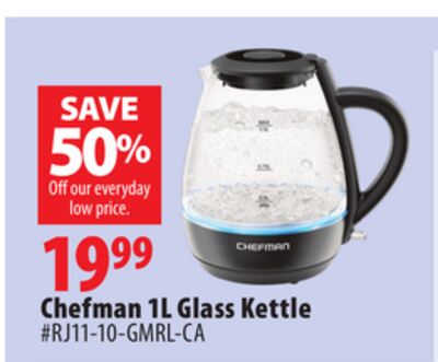 Chefman 1L Glass Kettle