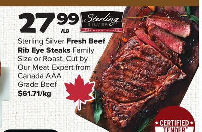 Sterling Silver Fresh Beef Rib Eye Steaks