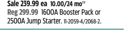 DEWALT 1600A Booster Pack or 2500A Jump Starter.
