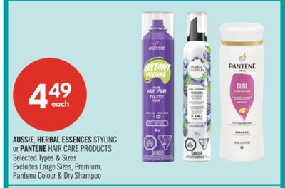 AUSSIE, HERBAL ESSENCES STYLING or PANTENE HAIR CARE PRODUCTS
