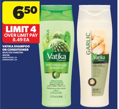 VATIKA SHAMPOO OR CONDITIONER, 400 ML