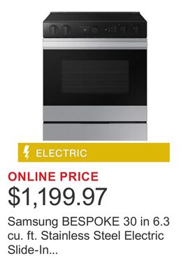 Samsung BESPOKE 30 in 6.3 cu. ft. Stainless Steel Electric Slide-In Range with Smart Oven Camera