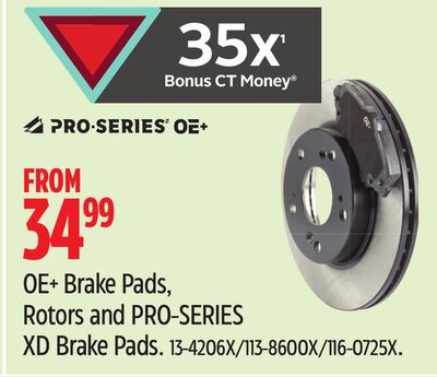 OE+ Brake Pads, Rotors and PRO-SERIES XD Brake Pads.