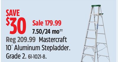 Mastercraft 10´ Aluminum Stepladder. Grade 2.