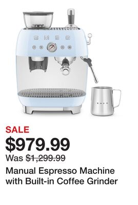 Manual Espresso Machine with Built-in Coffee Grinder