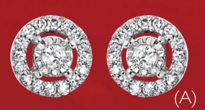 Sterling Silver 0.10CTW Round Diamond Stud Earrings