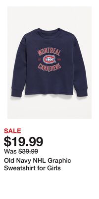 Old Navy NHL Graphic Sweatshirt for Girls