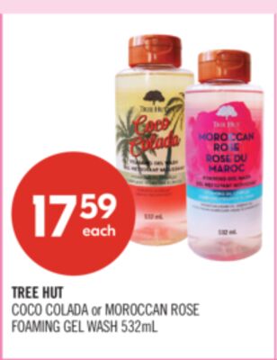 TREE HUT COCO COLADA or MOROCCAN ROSE FOAMING GEL WASH