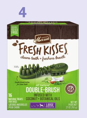 Merrick Fresh Kisses Double-Brush Coconut & Botanical Oils Large Breed Dog Treats