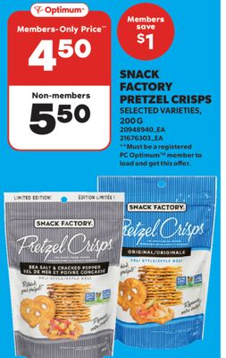 SNACK FACTORY PRETZEL CRISPS, 200 G
