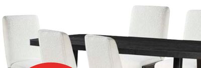 Alma 7pc Dining Set with Table & 6 Chairs, Trestle Base, 86"W - Charcoal Black & White