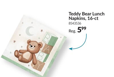 Teddy Bear Paper Disposable Lunch Napkins, 16-ct for Baby Shower