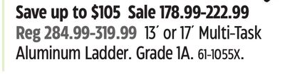 Mastercraft 13´ or 17´ Multi-Task Aluminum Ladder